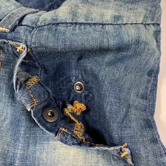 H&M Label of Graded Goods Denim Jean Skirt Patchwork Size 8 Boho Prairie Button - Picture 7 of 11